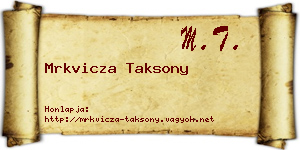 Mrkvicza Taksony névjegykártya